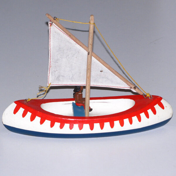 B0028 -Indianer-Boot mit Segel und Kunststofffigur 20cm - Alexander Greiner – Bild 2